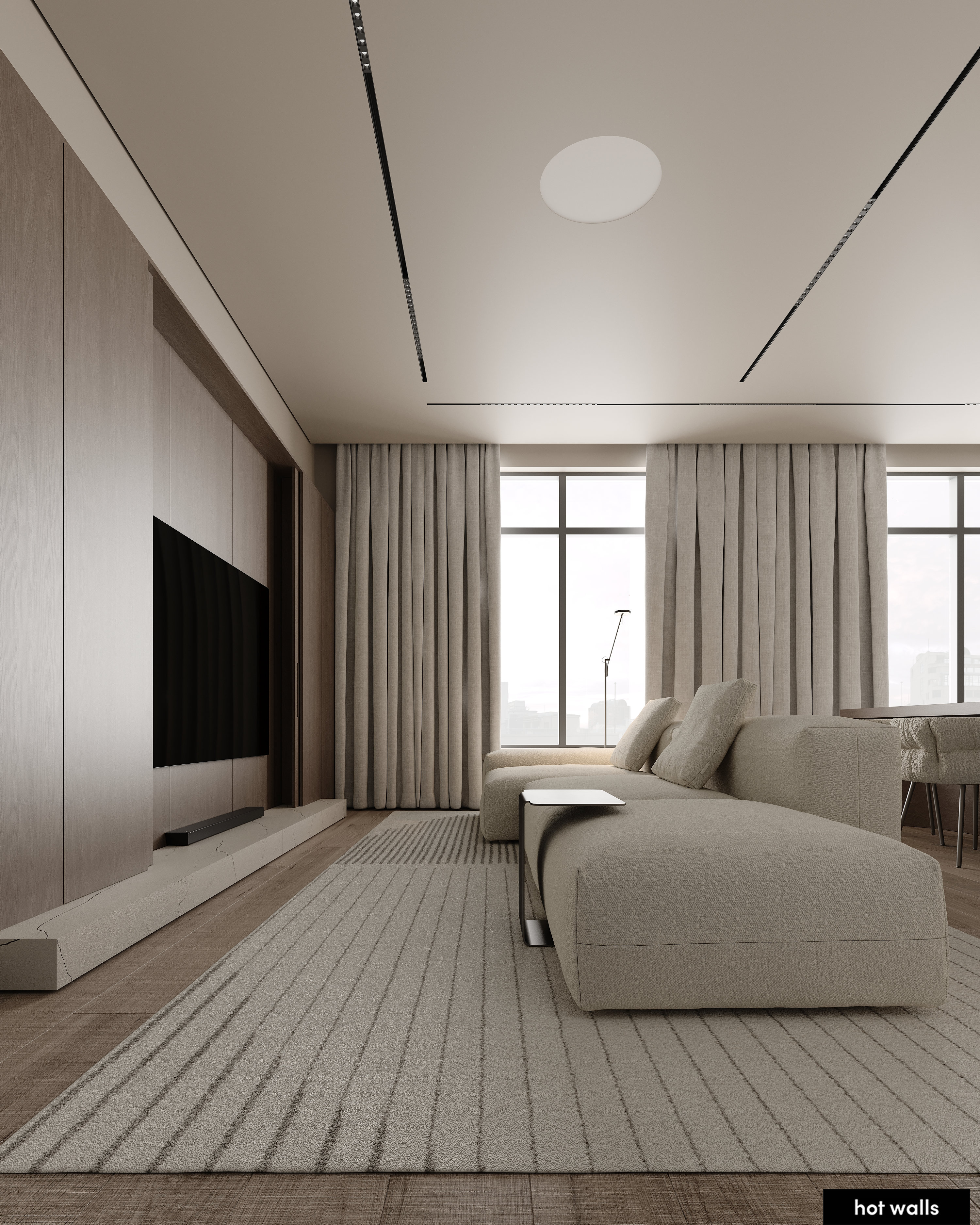 Стильный интерьер дома NEVA HOUSE 150 с современной мебелью и продуманным освещением