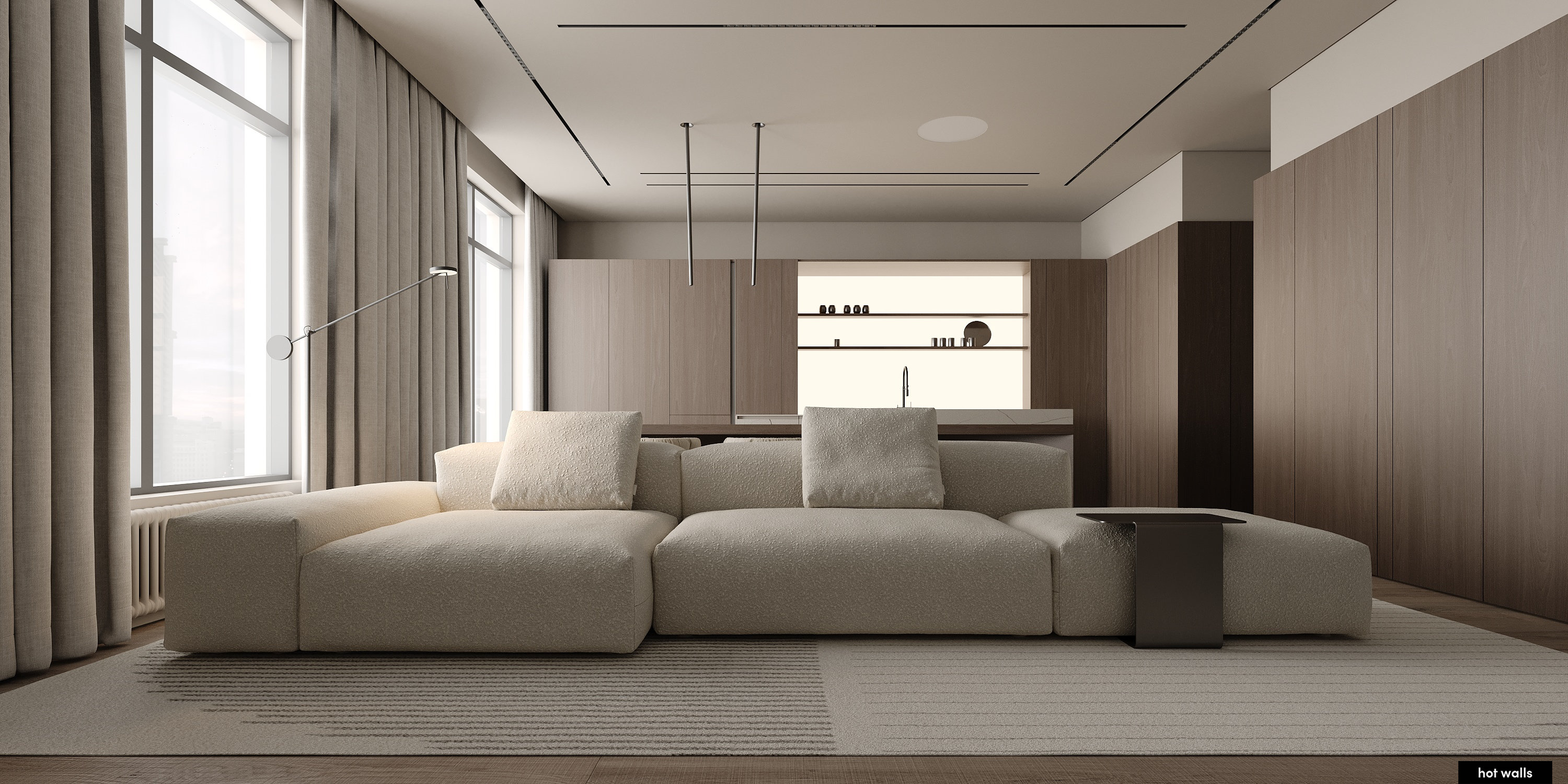 Стильный интерьер дома NEVA HOUSE 150 с современной мебелью и продуманным освещением