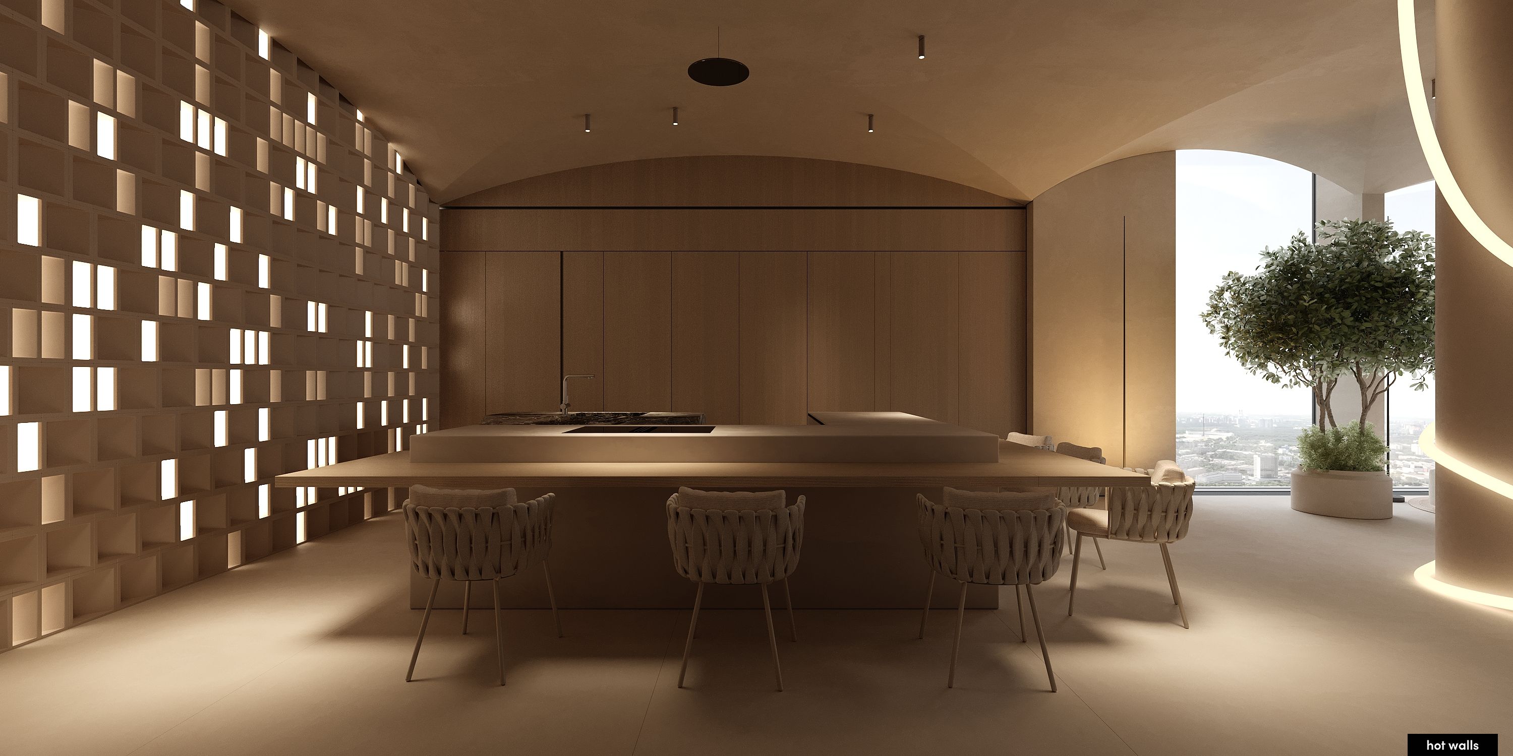 Кухня с современной техникой и элегантной отделкой