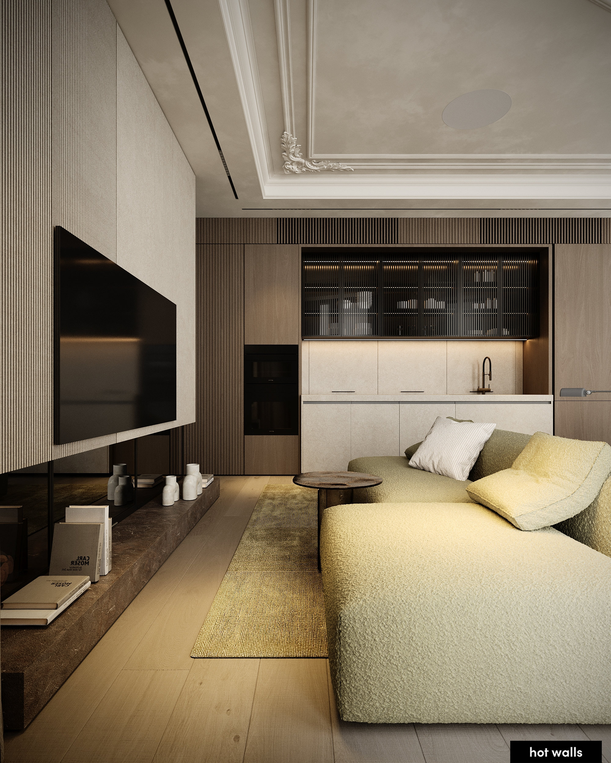 Кухня с современной техникой и авторской отделкой