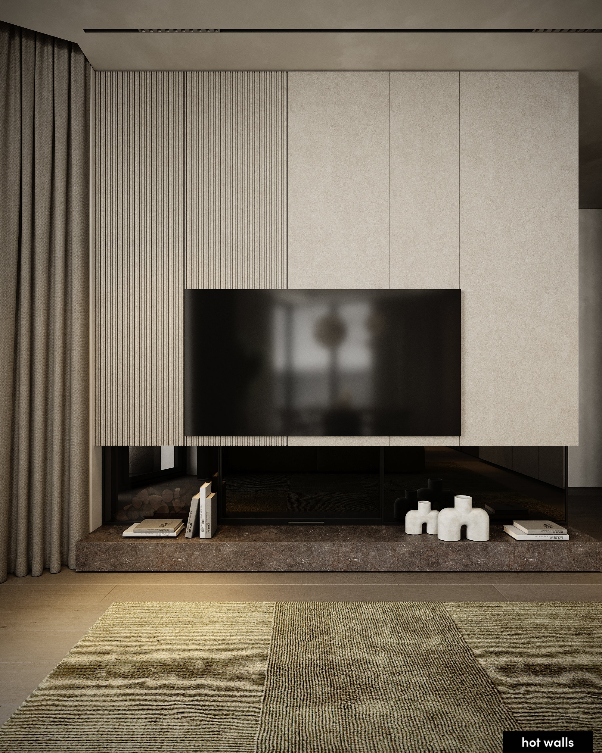 Детальная отделка стен и потолка